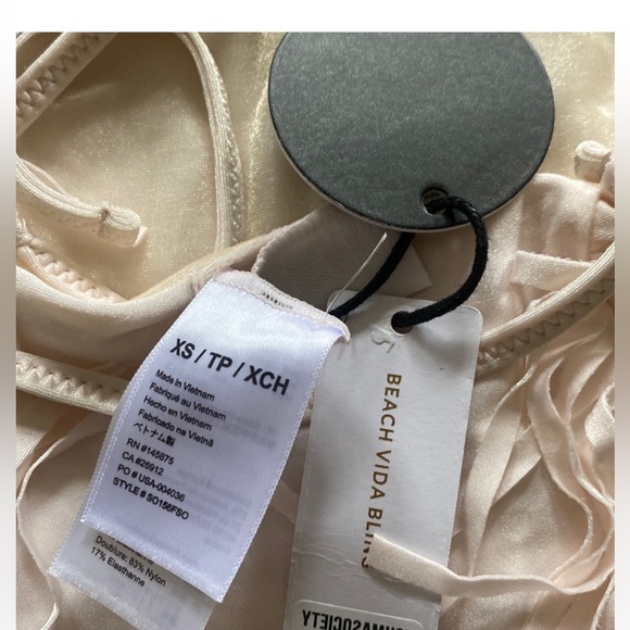 🎁NWT Free People x Amuse society one piece fringe swimsuit - Picture 12 of 13